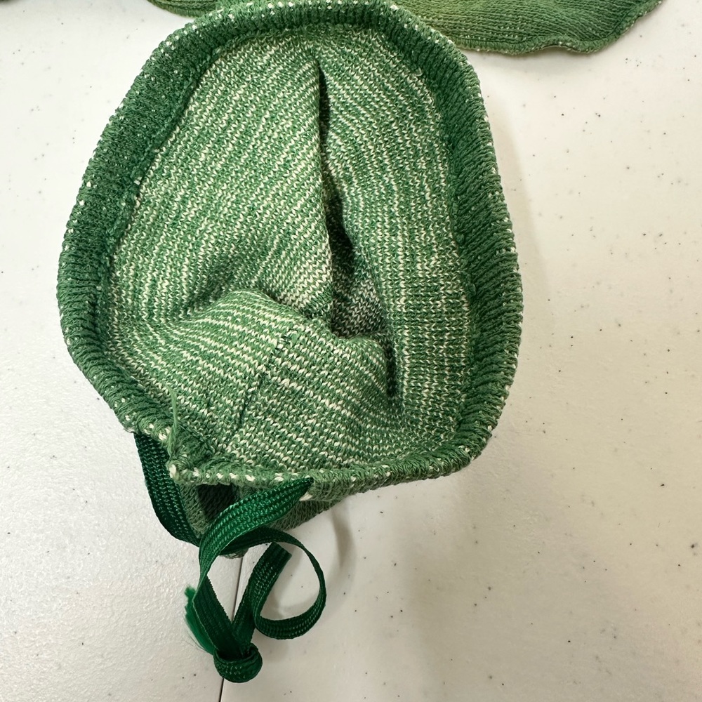 FootJoy Vintage Golf shoe covers, green and white. Shown with size 9 FootJoy. - Picture 8 of 8